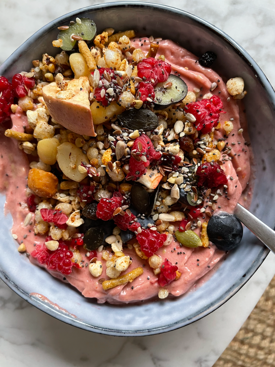 Strawberries & Cream Smoothie Bowls